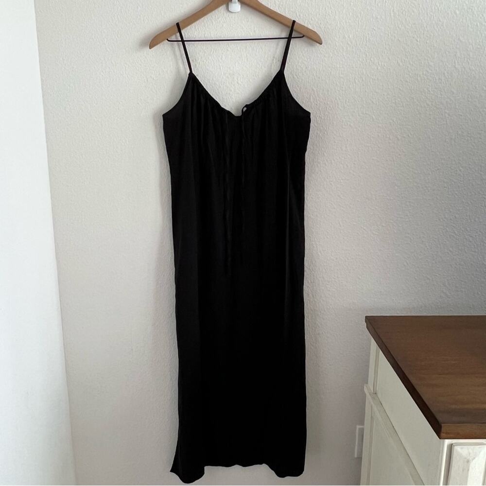 Old Navy Black Cami Dress Cotton Rayon Flowy Medium